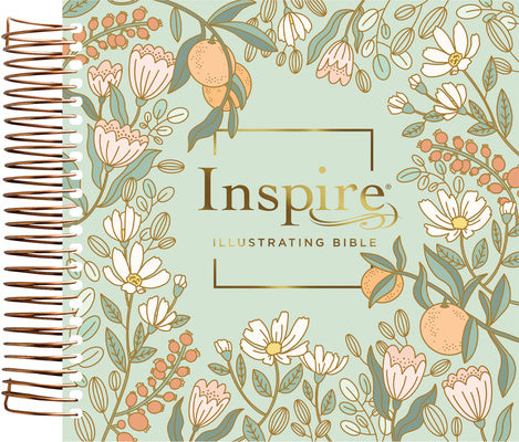 NLT Dayspring Inspire Illustrating Bible, Filament Enabled (Spiral Bound, Mint Floral Garden) For Cheap